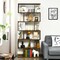 Costway 1/2 PCS 6 Tier S-Shaped Bookshelf Storage Display Bookcase Z-Shelf Coffee